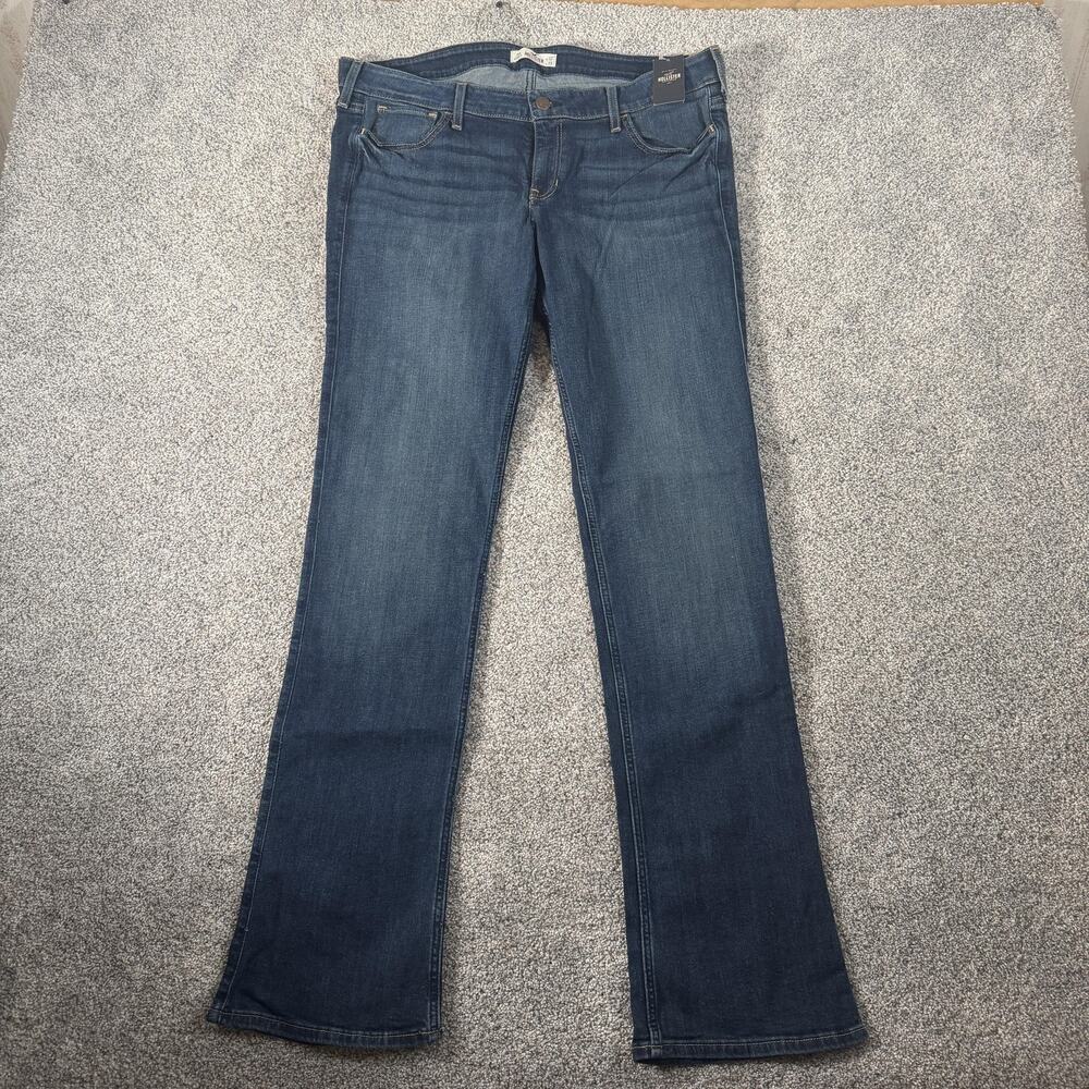Hollister Boot Jeans Juniors Size 15R 32x32 Blue Dark Wash Denim Normcore
